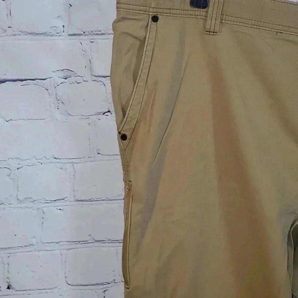 Wrangler Mens 44 x 30 Tan Hiking Pants Zipper Pocket Carpenter Stretch  NW855BE